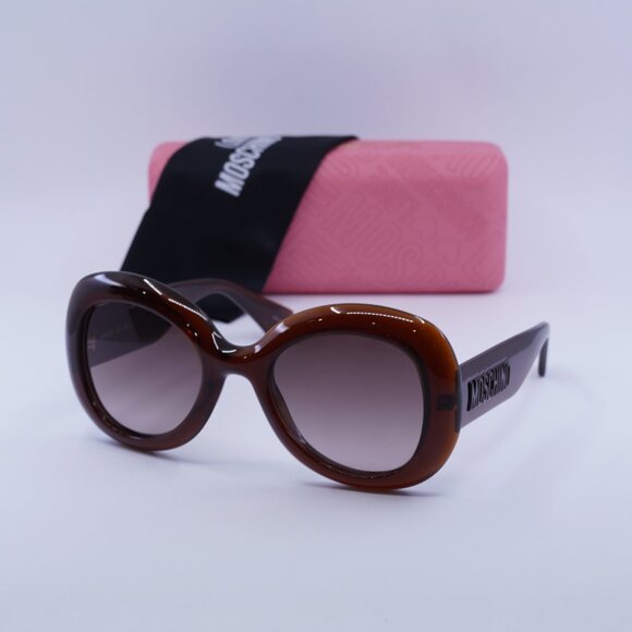 Moschino MOS162/S 009Q HA Sunglasses Brown Butterfly Frame, Brown Lenses main image 8